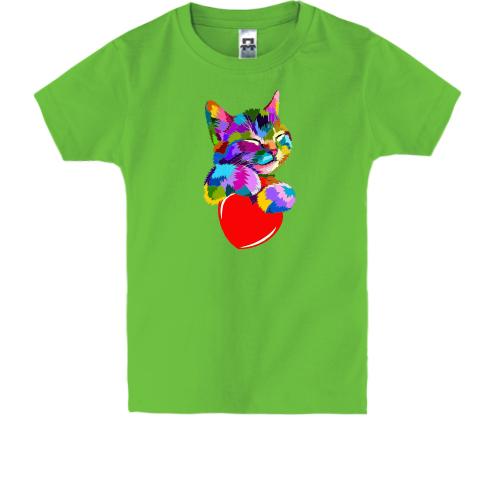Детская футболка Котик в стиле поп-арт