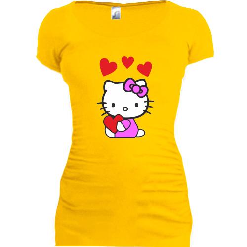 Женская удлиненная футболка Kitty