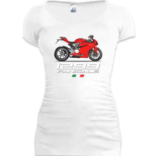 Подовжена футболка з мотоциклом Ducati1299 Panigale