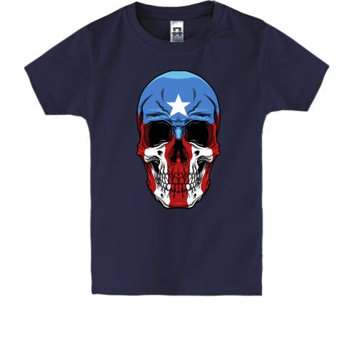Детская футболка с черепом Капитан Америка