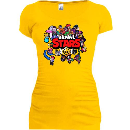 Подовжена футболка з героями Brawl Stars