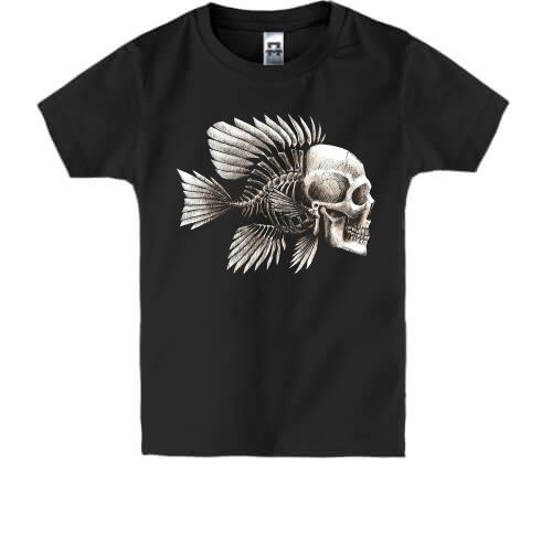 Детская футболка Скелет рыбы