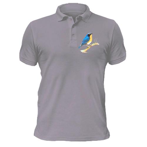 Чоловіча футболка-поло Синьо-жовта пташка