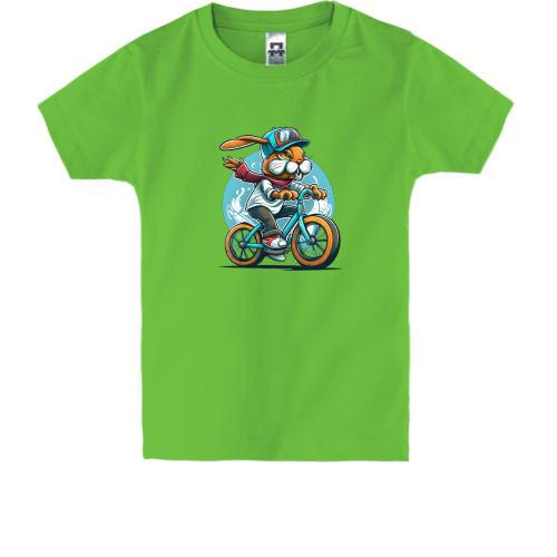 Детская футболка Заец на BMX