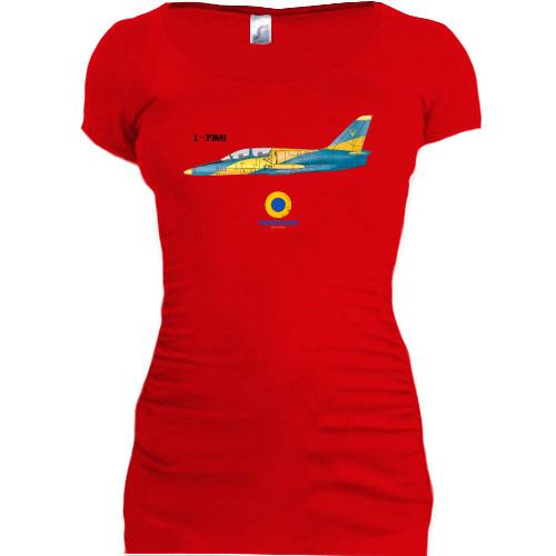 Подовжена футболка з літаком Ukrainian air force