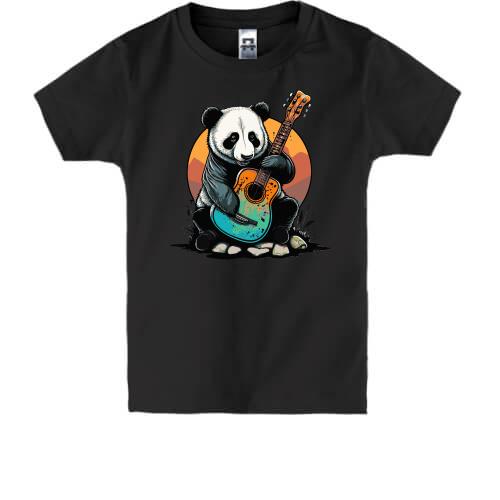 Детская футболка Панда с гитарой