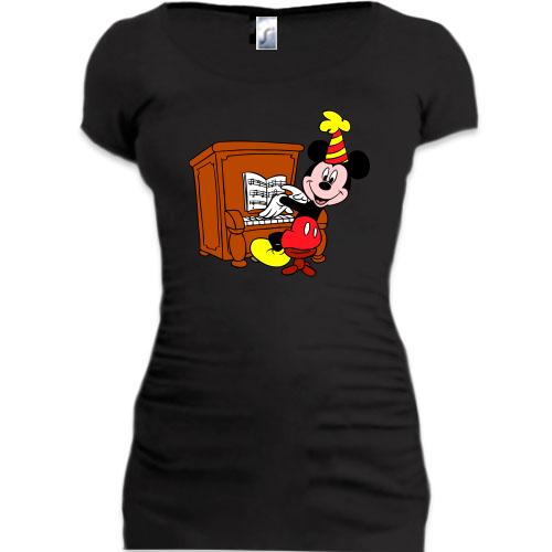 Женская удлиненная футболка Мики пионист