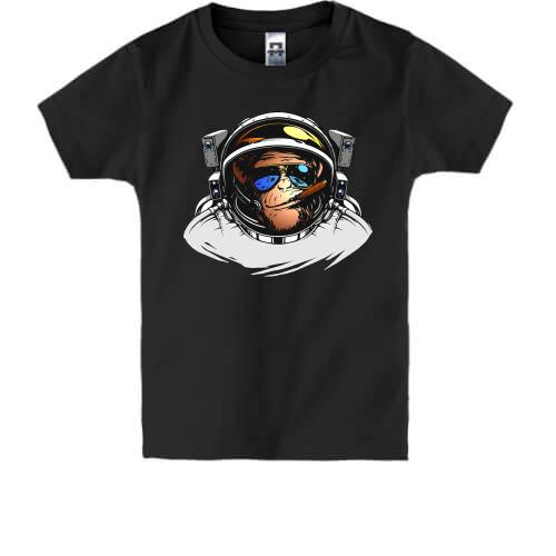 Детская футболка Обезьяна - космонавт