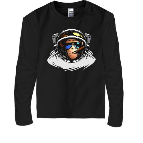 Детская футболка с длинным рукавом Обезьяна - космонавт