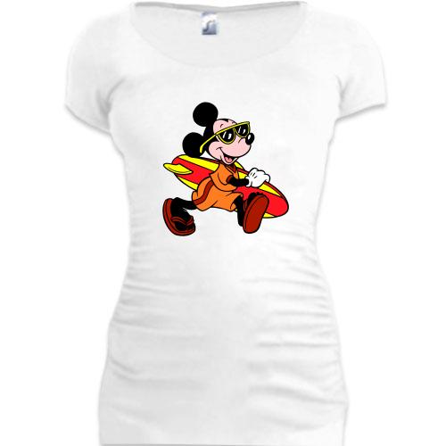 Женская удлиненная футболка Mickey board