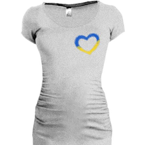 Подовжена футболка Україна в серці