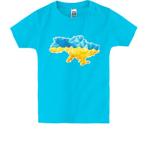 Детская футболка Полигональная карта Украины