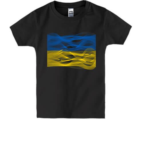Детская футболка Флаг Украины в виде волн