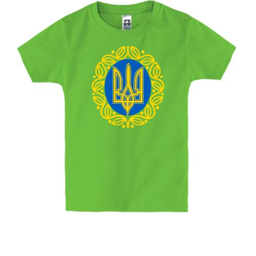 Детская футболка Герб Украины с узором