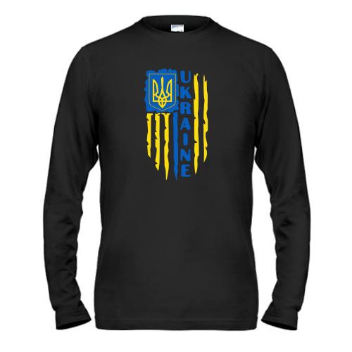 Чоловічий лонгслів зі стилізованим прапором України