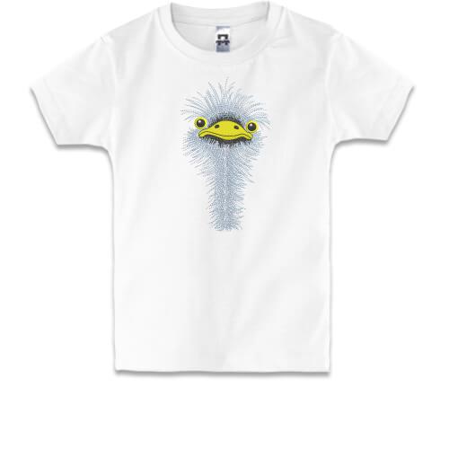 Детская футболка с вышитым страусенком