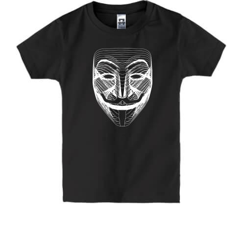 Детская футболка Маска Анонимус Хакер