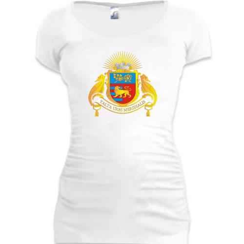 Женская удлиненная футболка Герб города Ялта