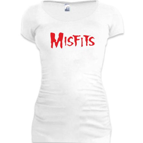 Подовжена футболка з написом Misfits