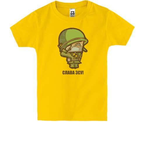 Детская футболка с воином Слава ВСУ!