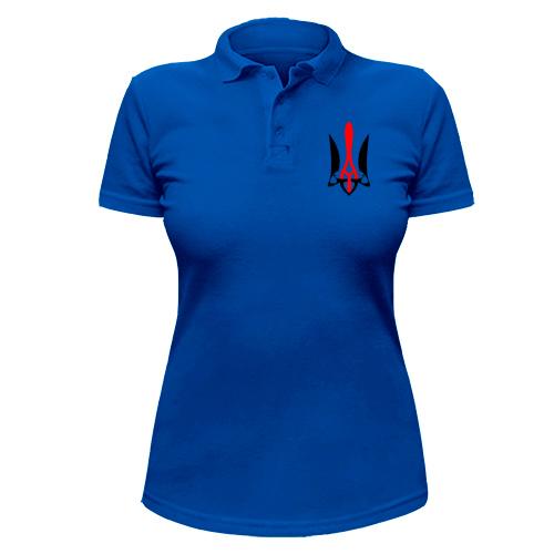 Жіноча футболка-поло Герб в кольорах УПА