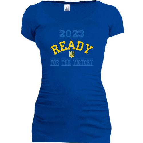 Подовжена футболка з написом 2023 ready for the victory