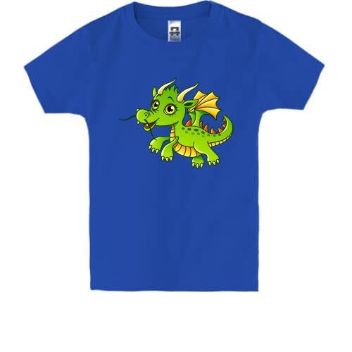 Детская футболка Мультяшный дракон с усами