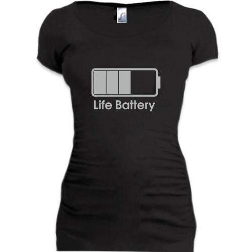 Женская удлиненная футболка Life Battery