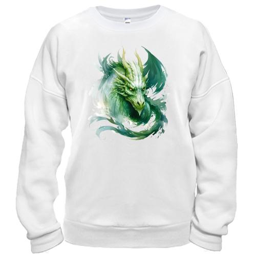 Світшот Зелений акварельний дракон