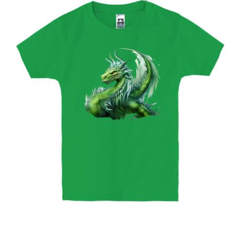 Детская футболка Зеленый дракон АРТ