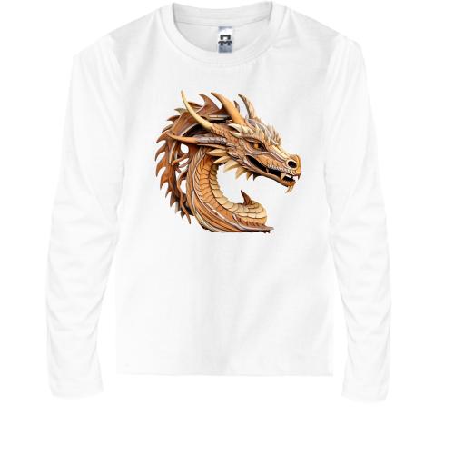 Детская футболка с длинным рукавом Деревянный дракон