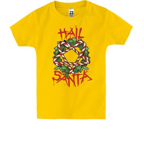 Детская футболка с рождественским венком Hail Santa