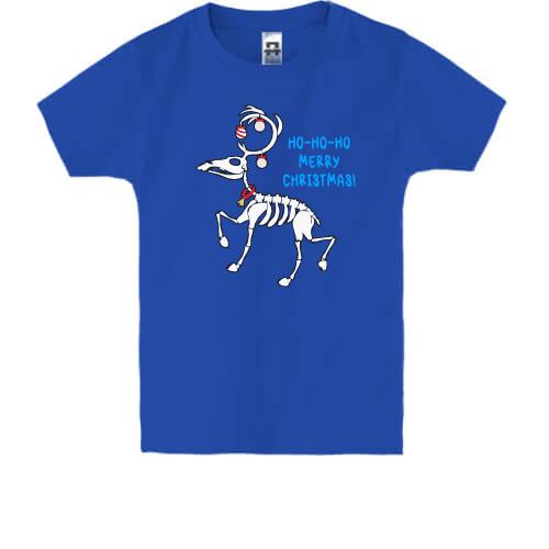 Детская футболка со скелетом оленя Санты Ho-ho-ho