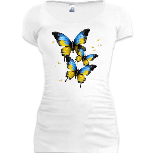 Туника с желто-синими бабочками