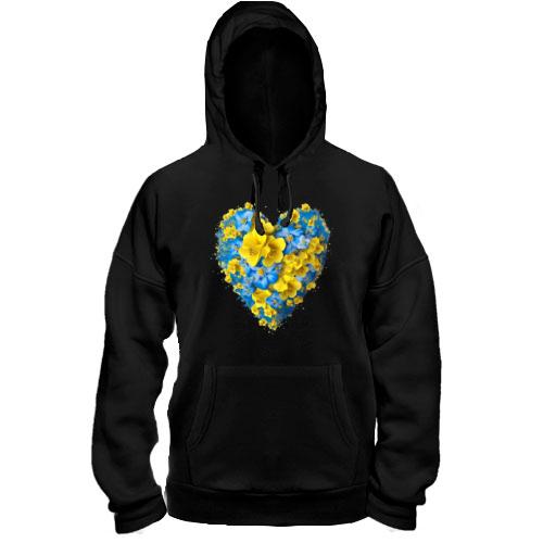 Толстовка Серце із жовто-синіх квітів (2)
