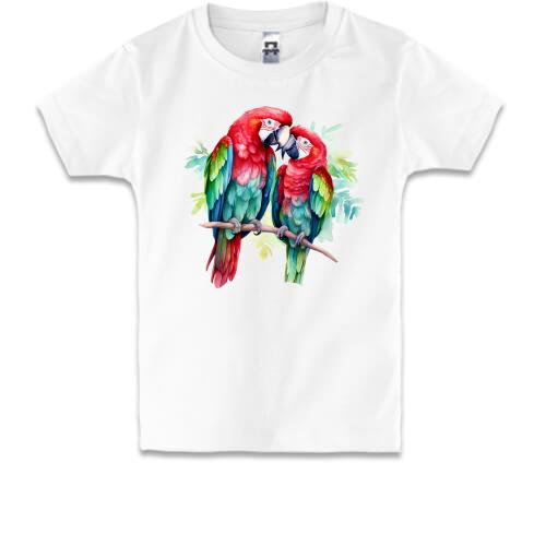 Детская футболка с парой попугаев (2)
