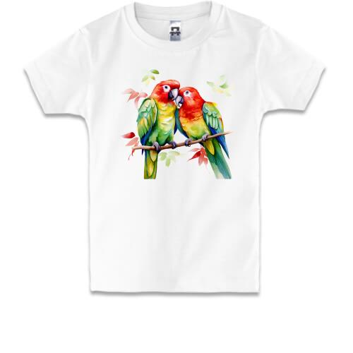 Детская футболка с парой попугаев (3)