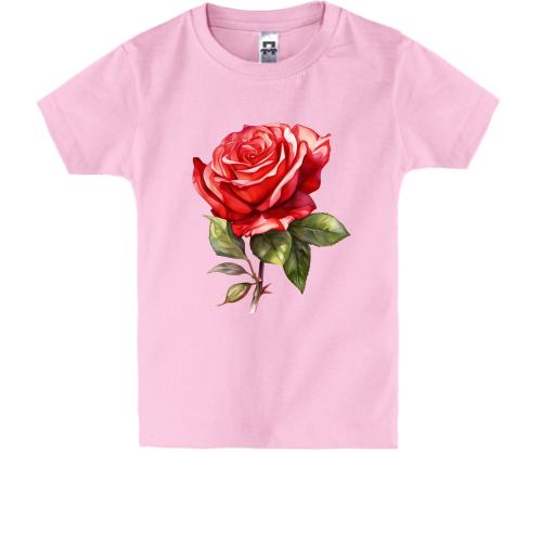Детская футболка с нарисованой розой