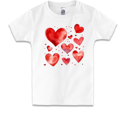 Детская футболка с сердцами