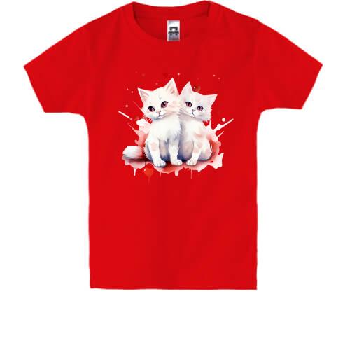 Детская футболка с влюбленными кошечками (2)