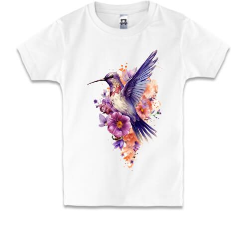 Детская футболка Птица с цветами (АРТ)