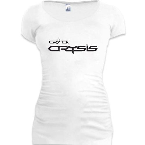 Женская удлиненная футболка Crysis 2