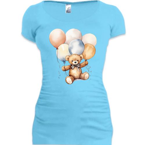 Подовжена футболка Ведмедик Тедді з надувними кулями