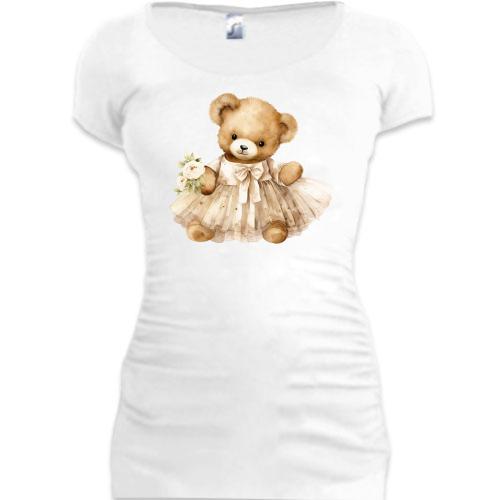 Подовжена футболка Плюшевий ведмедик у сукні