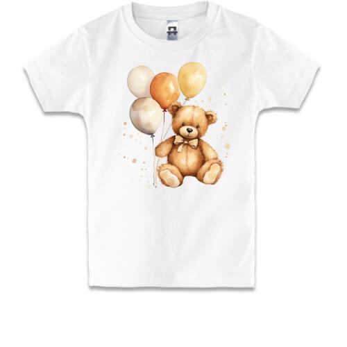 Детская футболка Плюшевый мишка с шарами (2)