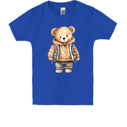 Детская футболка Мишка Тедди в куртке