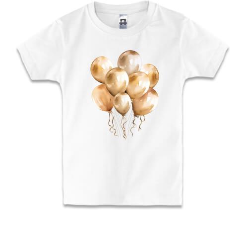 Детская футболка с бежевыми надувными шарами (2)
