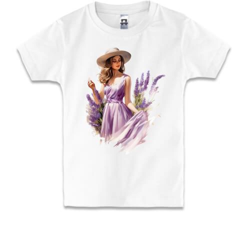Детская футболка Девушка с лавандой