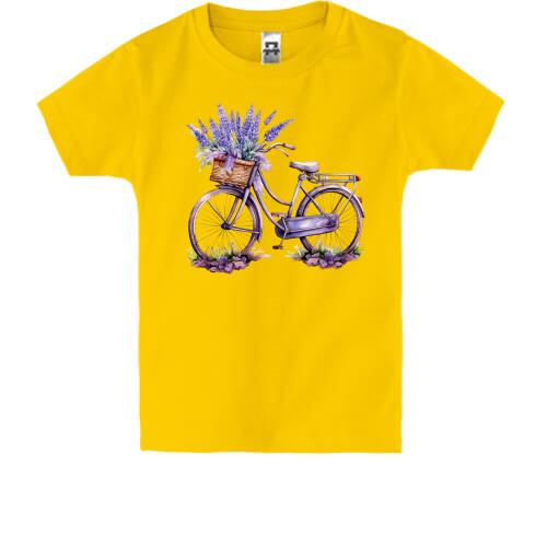 Детская футболка Велосипед с лавандой