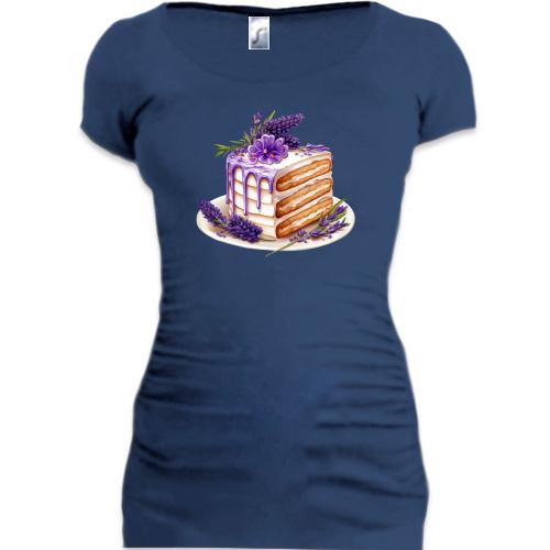 Подовжена футболка Лавандовий торт